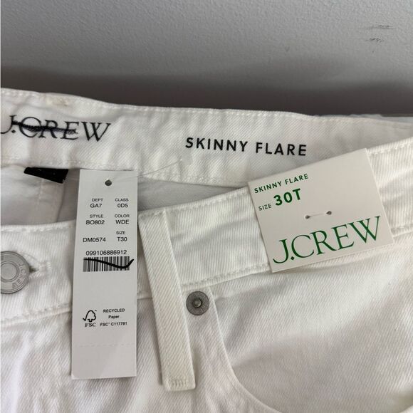 J.Crew Tall Skinny flare jean in white wash NWT Size T30 - Picture 9 of 9